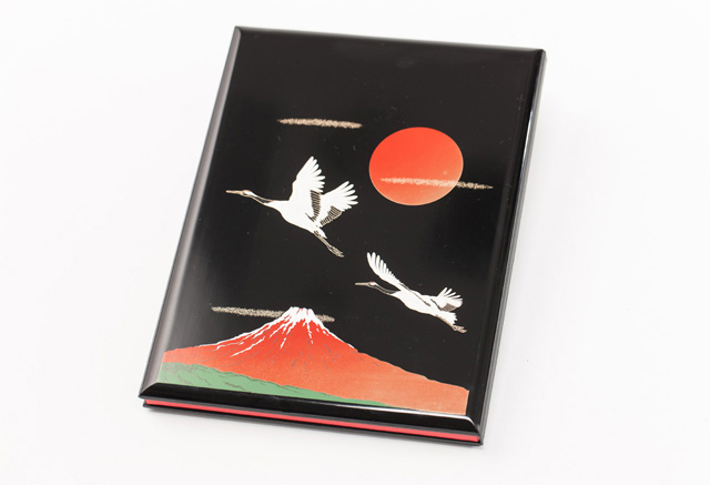 鶴と富士　ソープフラワー　一輪付き