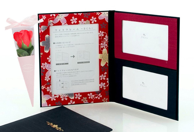 フォトフレーム ソープフラワー 一輪付き フォトフレーム ソープフラワー 一輪付き