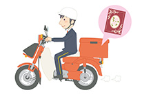 郵便配達をする男性