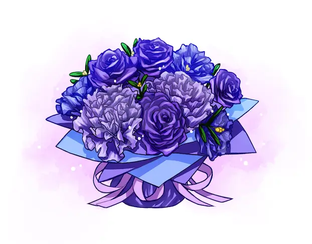 紫色の花束
