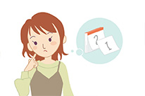 日程に悩む女性