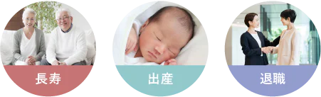 おすすめお祝いシーン 長寿、出産、退職