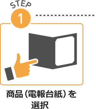 STEP01.商品（電報台紙）を選択